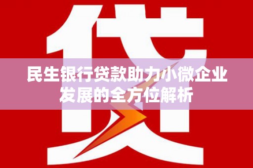 凌海民生银行贷款助力小微企业发展的全方位解析