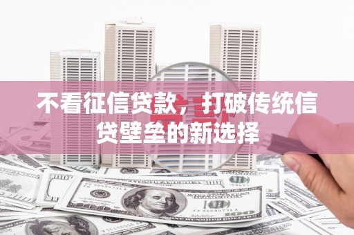 凌海不看征信贷款，打破传统信贷壁垒的新选择