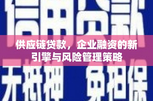 凌海供应链贷款，企业融资的新引擎与风险管理策略
