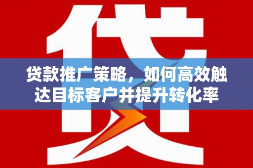 凌海贷款推广策略，如何高效触达目标客户并提升转化率