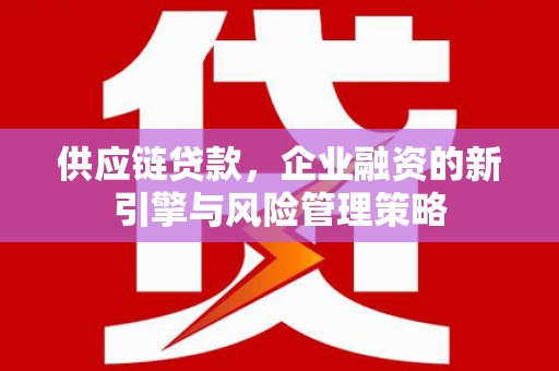 凌海供应链贷款，企业融资的新引擎与风险管理策略