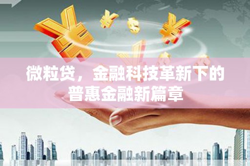 凌海微粒贷，金融科技革新下的普惠金融新篇章