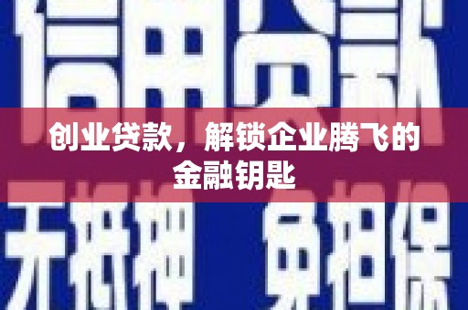 凌海创业贷款，解锁企业腾飞的金融钥匙